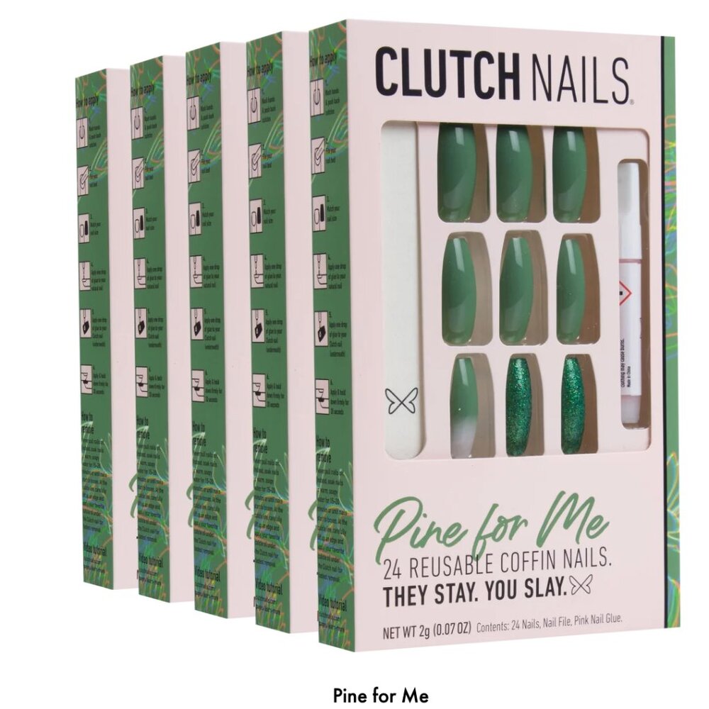 CLUTCH NAILS | Pine For Me | Green Nails | Press On Nail